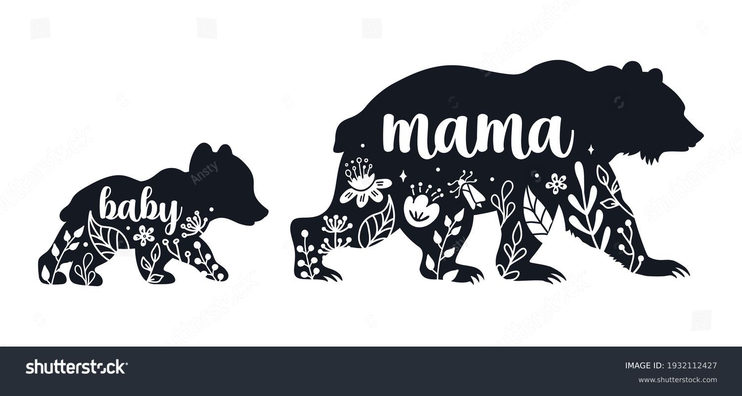 Mama Bear Silhouette Kids T-Shirt 