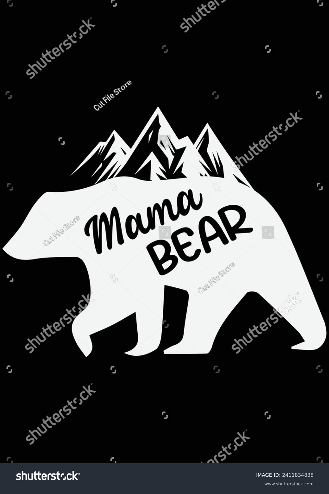 SVG of Mama Bear - Camping eps cut file for cutting machine svg