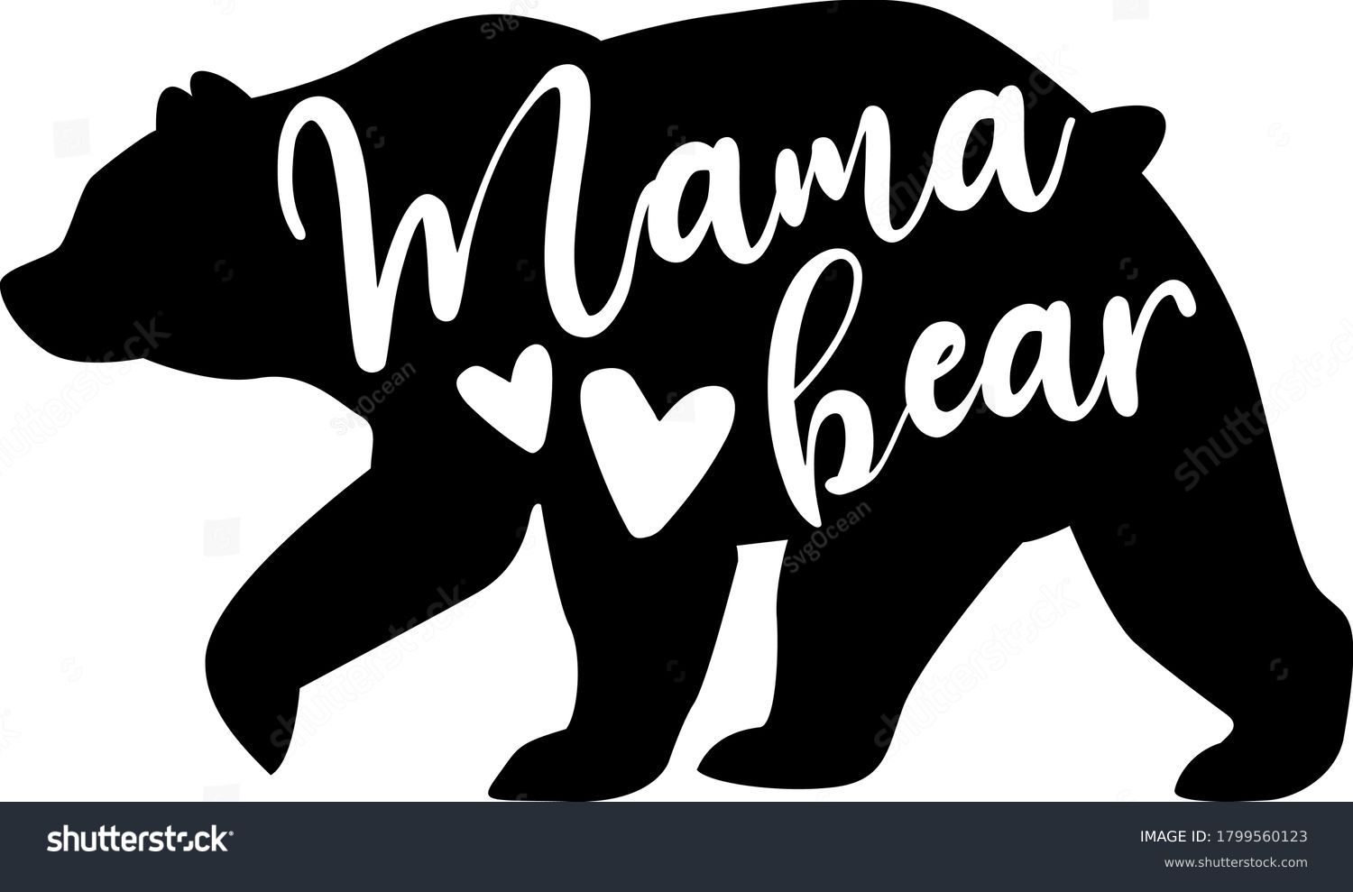 SVG of Mama bear. Motherhood quote vector svg