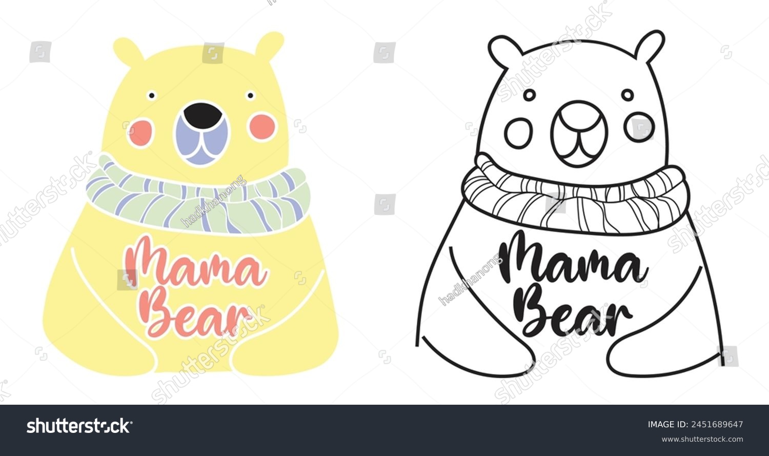 SVG of Mama Bear Vector Graphic - Cute Cartoon Bear Design svg