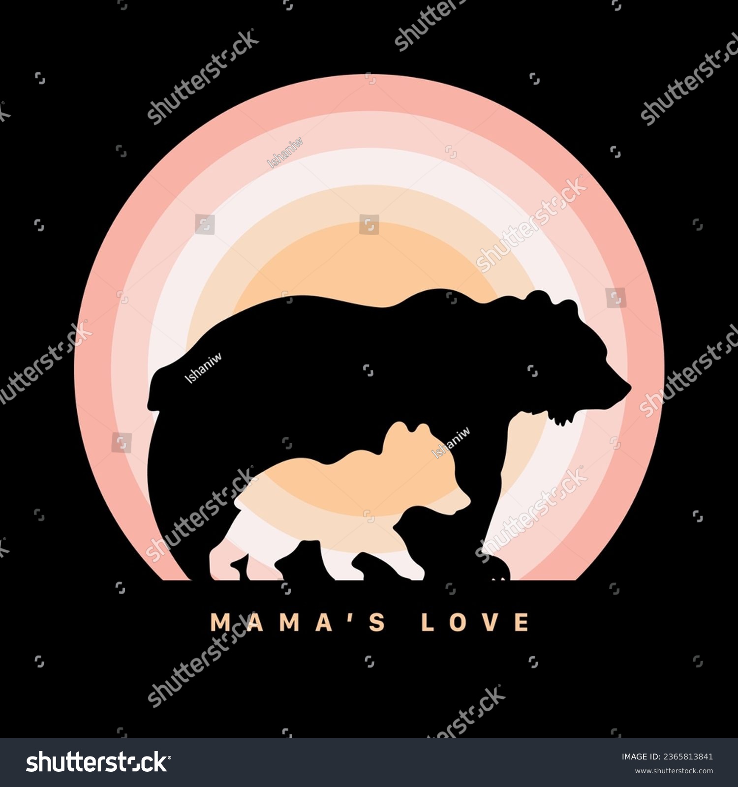 SVG of Mama's love -Bear and baby svg