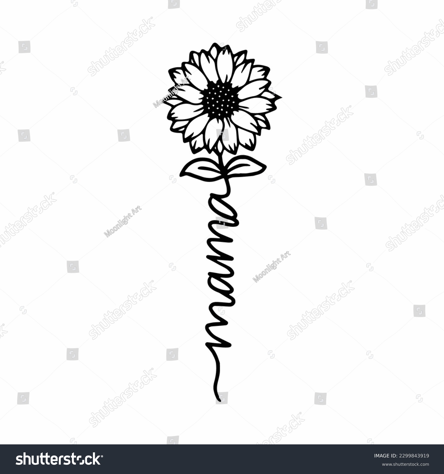 SVG of Mama SVG, Sunflower SVG, Blessed Mom svg, Mom Shirt, Mom Life, Mother's Day, Mom, Svg files for Cricut, Silhouette svg
