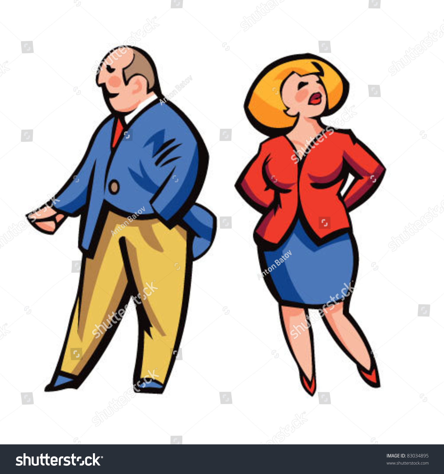 Man Woman Cartoon Style Vector Stock Vector 83034895 - Shutterstock