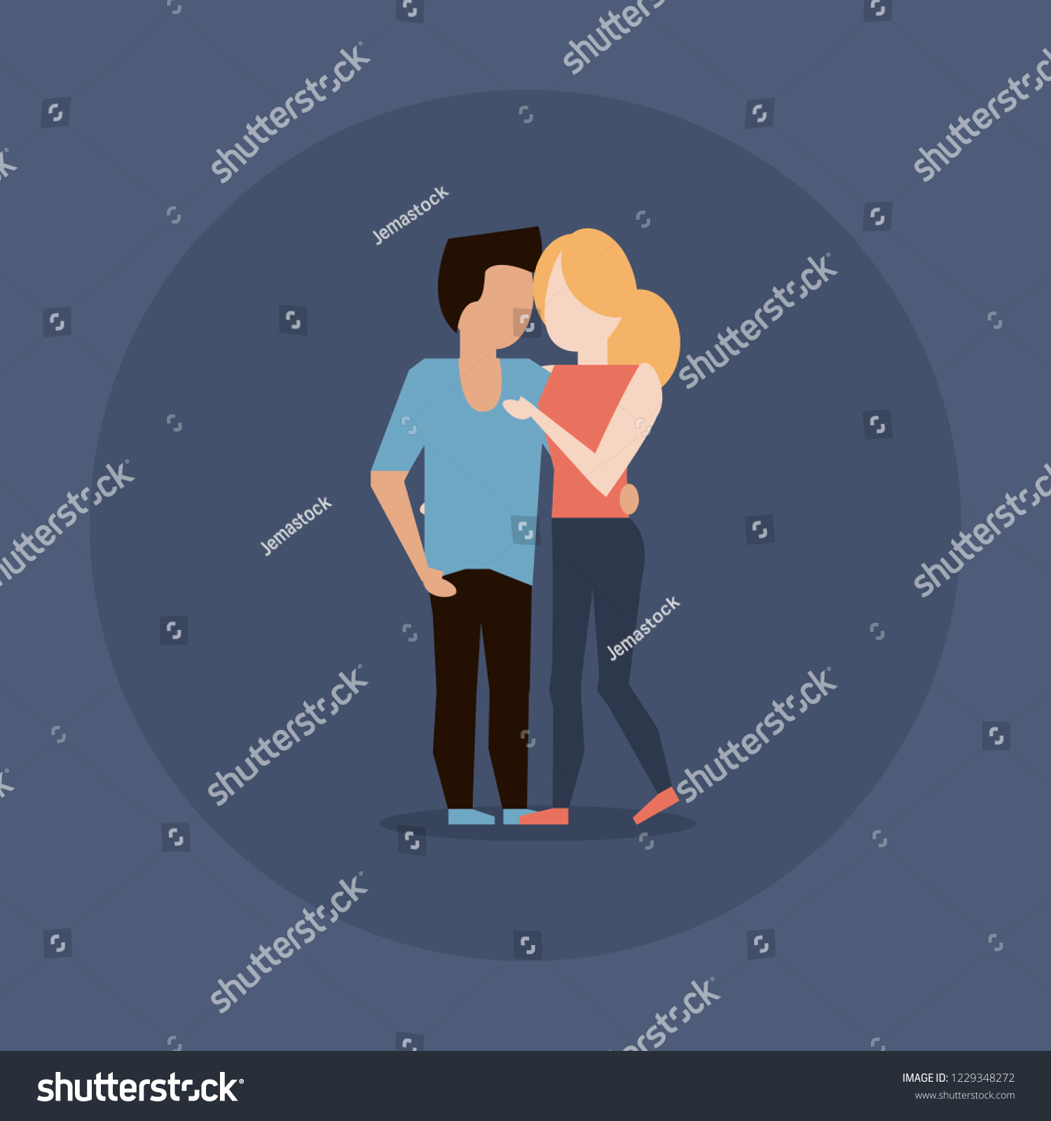 Man Woman Couple Hugging Stock Vector Royalty Free 1229348272 Shutterstock 