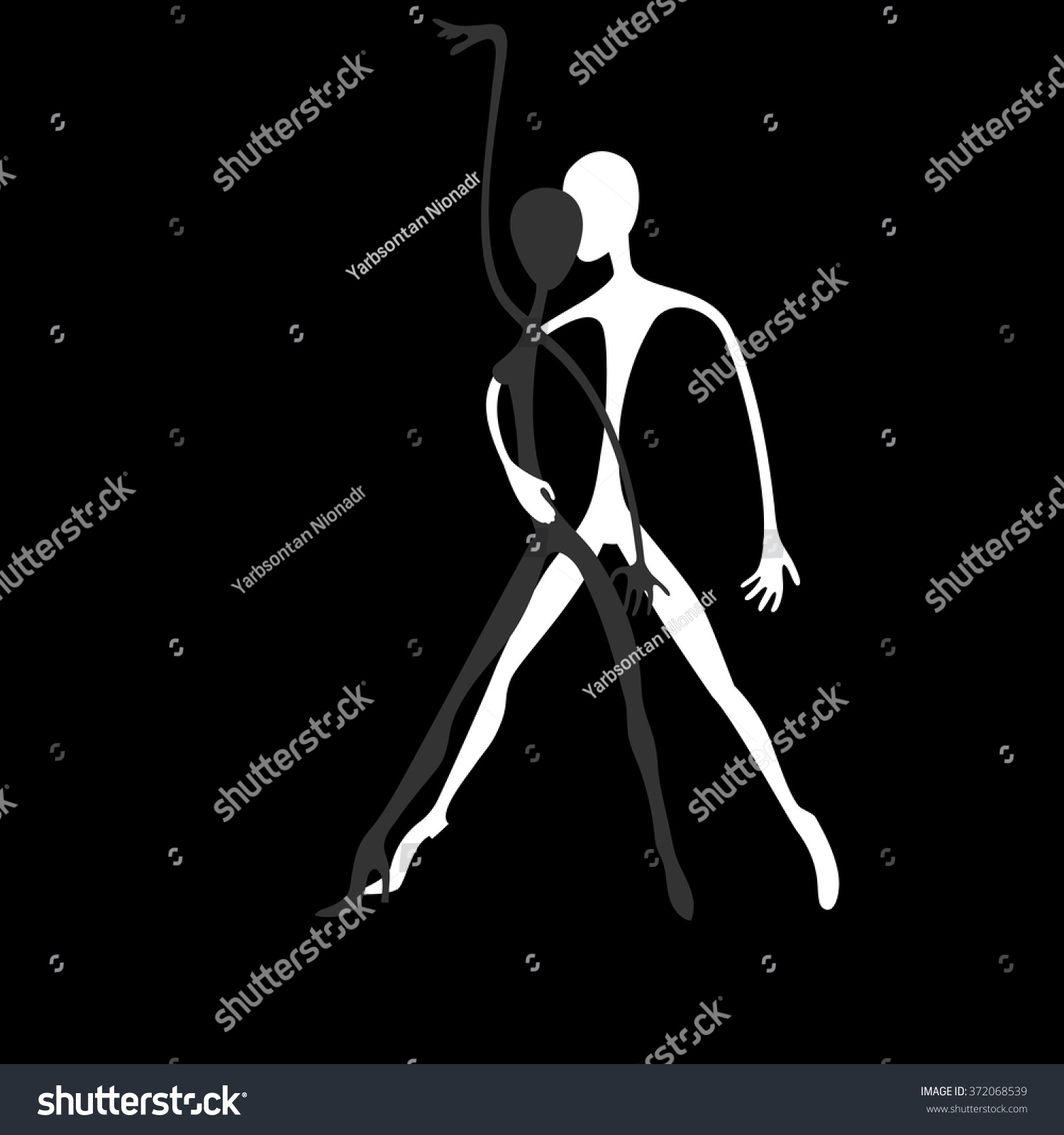 Man And Woman Dancing. Dancing Couple. Caricature. Flat. Sports Dance ...