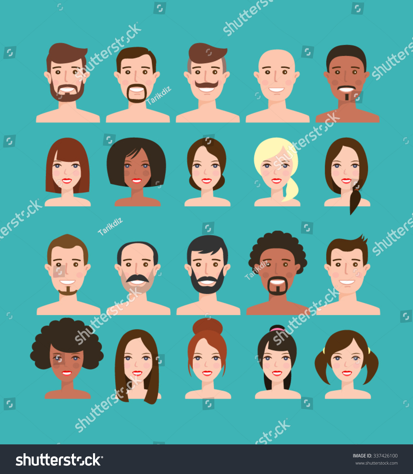 SVG of man and woman faces big set.people faces different hair style svg