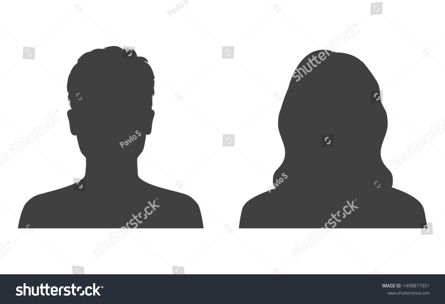 男女の頭のアイコンシルエット 男性と女性のアバタープロファイル 顔のシルエット記号 ストックベクター画像 のベクター画像素材 ロイヤリティフリー