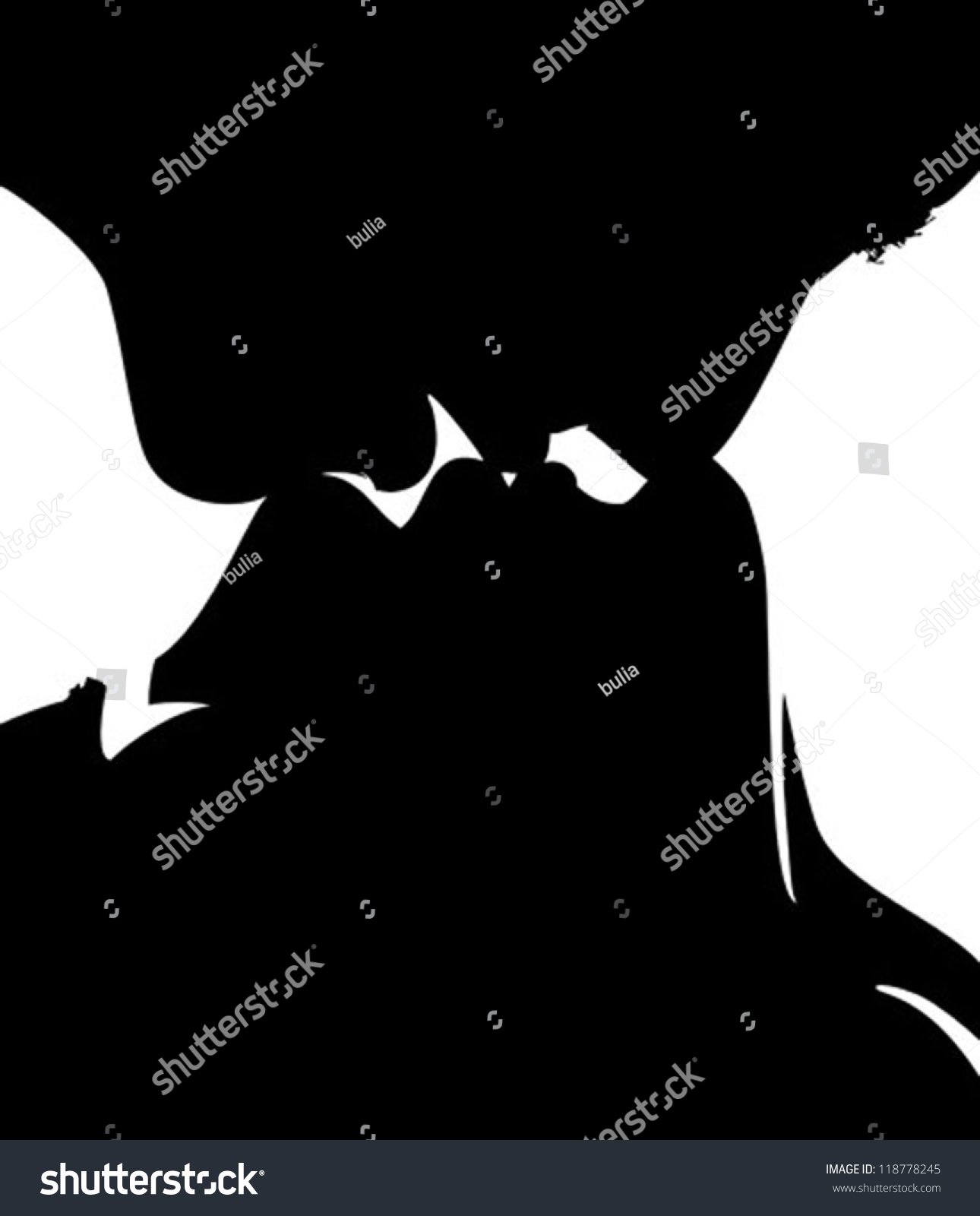 Man Woman Kissing Silhouette Vector Stock Vector Royalty Free 118778245 Shutterstock 