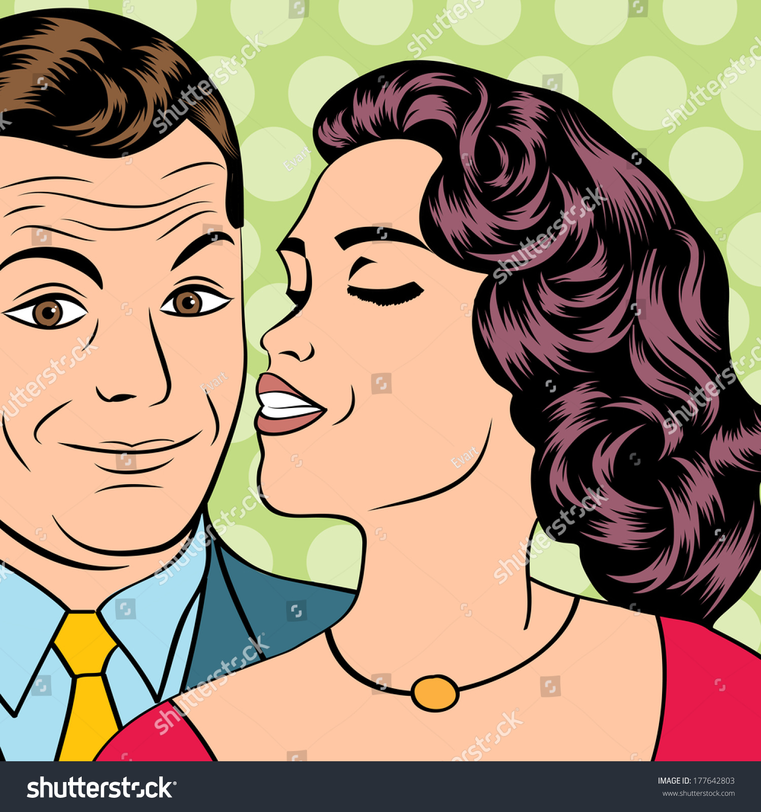 Man Woman Love Couple Pop Art Vector De Stock Libre De Regalías