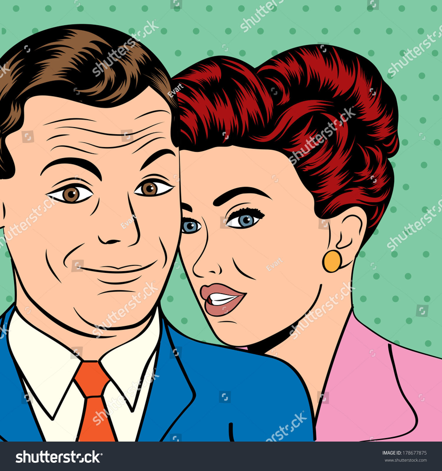 Man Woman Love Couple Pop Art Vector De Stock Libre De Regalías