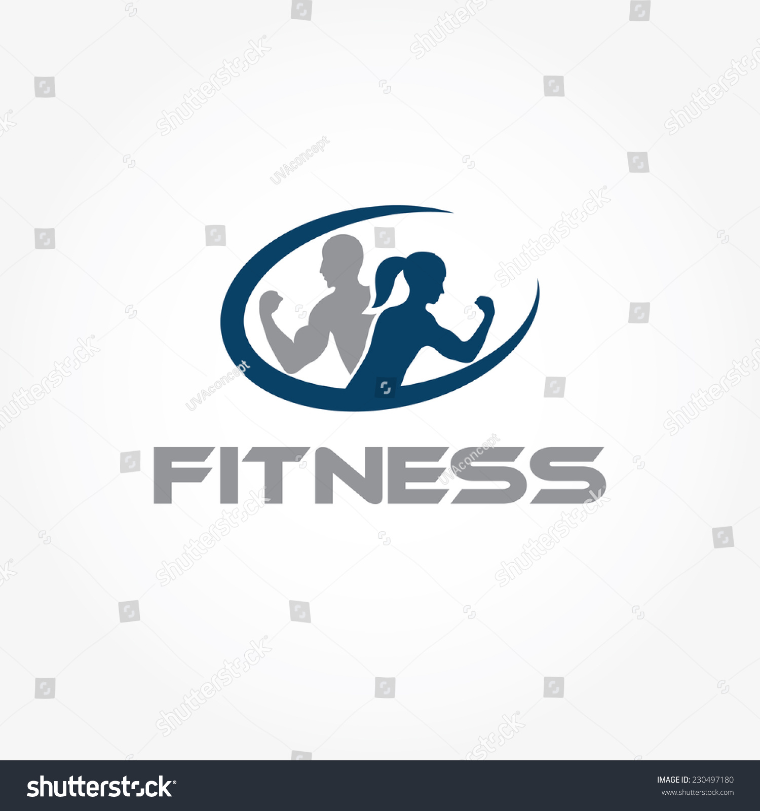 Man And Woman Of Fitness Silhouette Character Vector Design Template ...