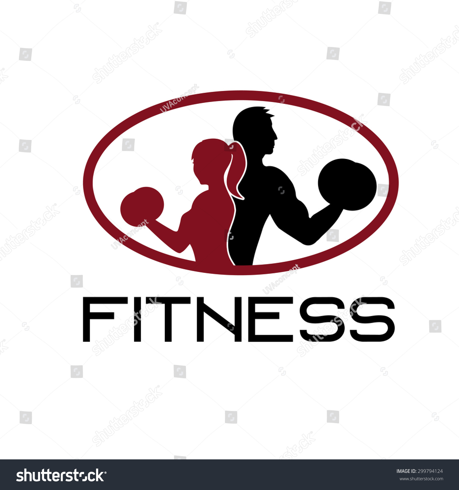 Man Woman Fitness Silhouette Character Vector Stock Vector 299794124 ...