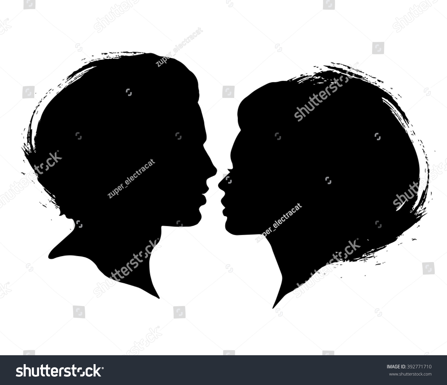 Man Woman Silhouettes On White Background Stock Vector 392771710 Shutterstock