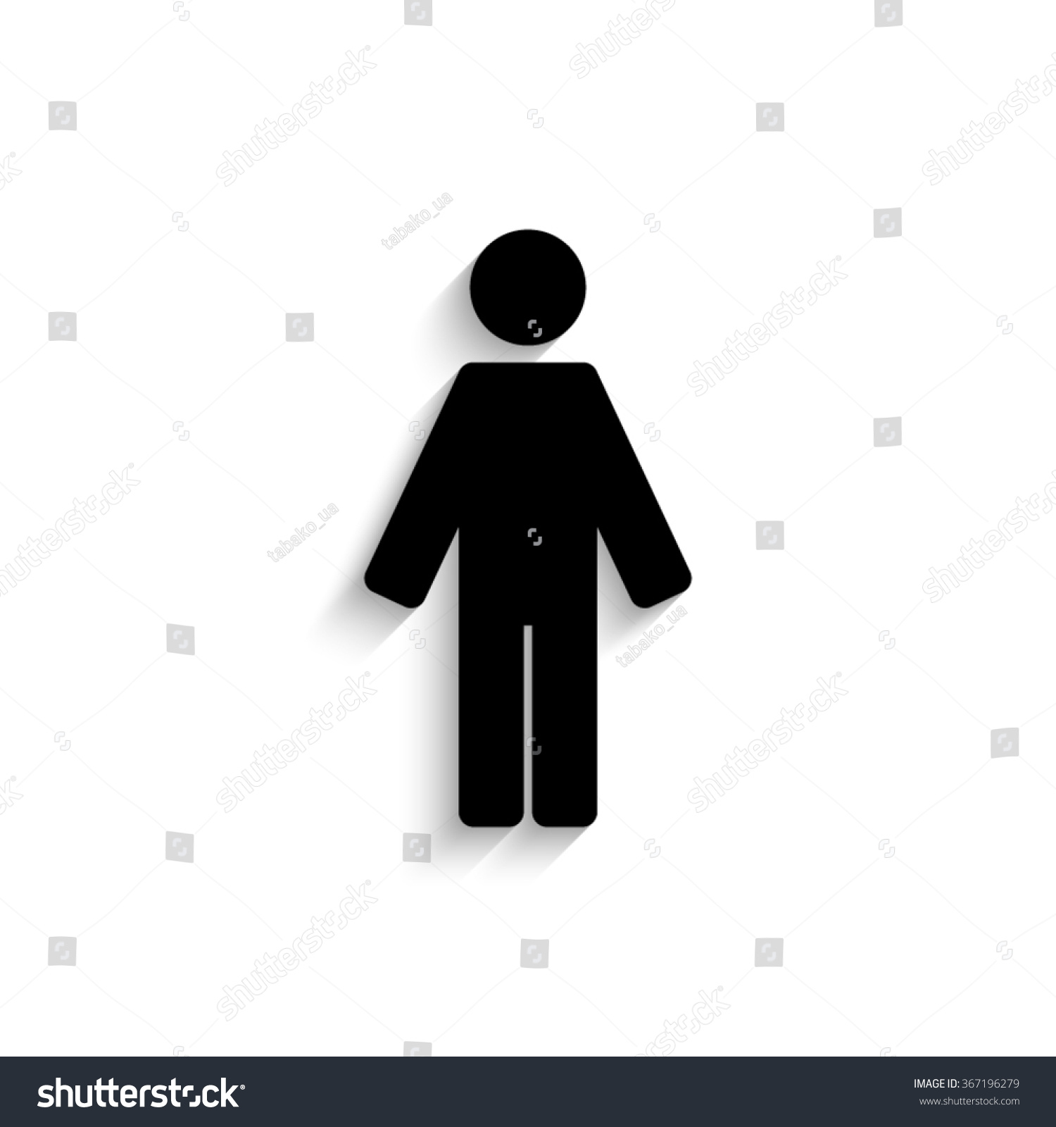 Man Black Vector Icon Shadow Stock Vector 367196279 - Shutterstock