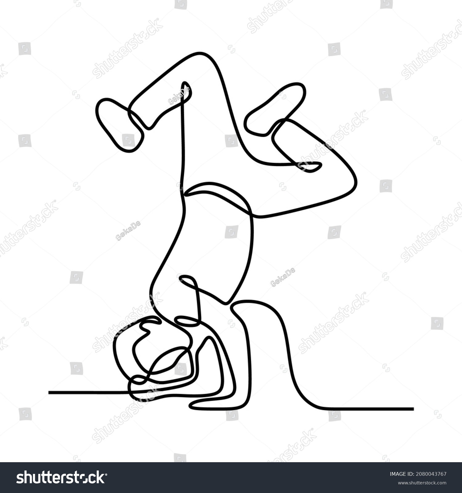 Man Boy Do Breakdance Oneline Continuous Stock Vector (Royalty Free ...