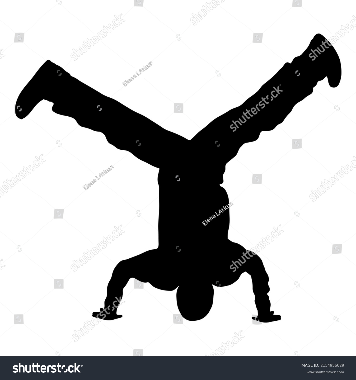 Man Breakdancing Silhouette High Quality Vector Stock Vector (Royalty ...