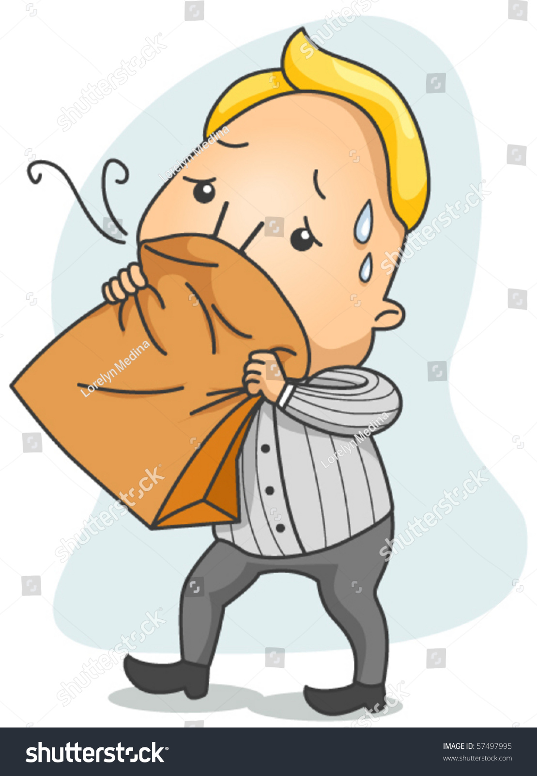 Man Breathing In Paper Bag - Vector - 57497995 : Shutterstock