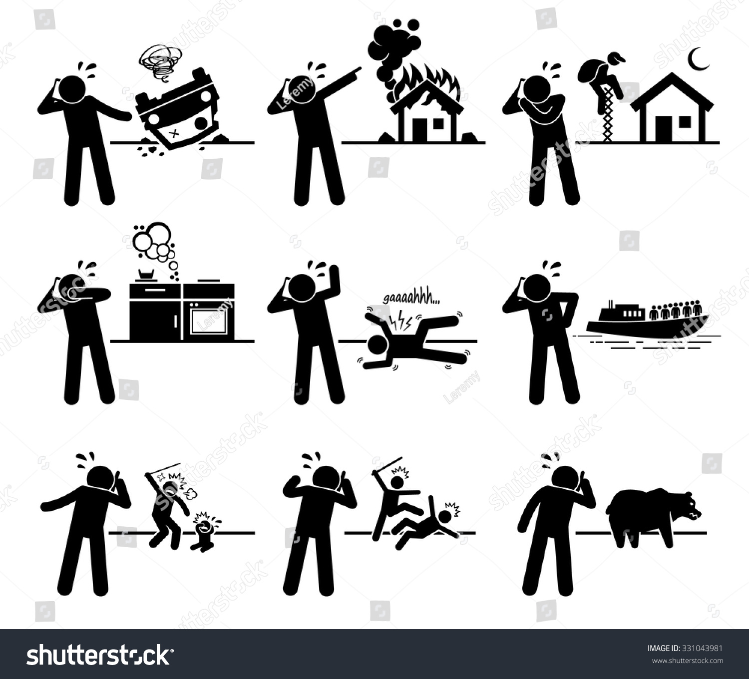 Man Calling Emergency Call Phone Road Stock Vector 331043981 - Shutterstock