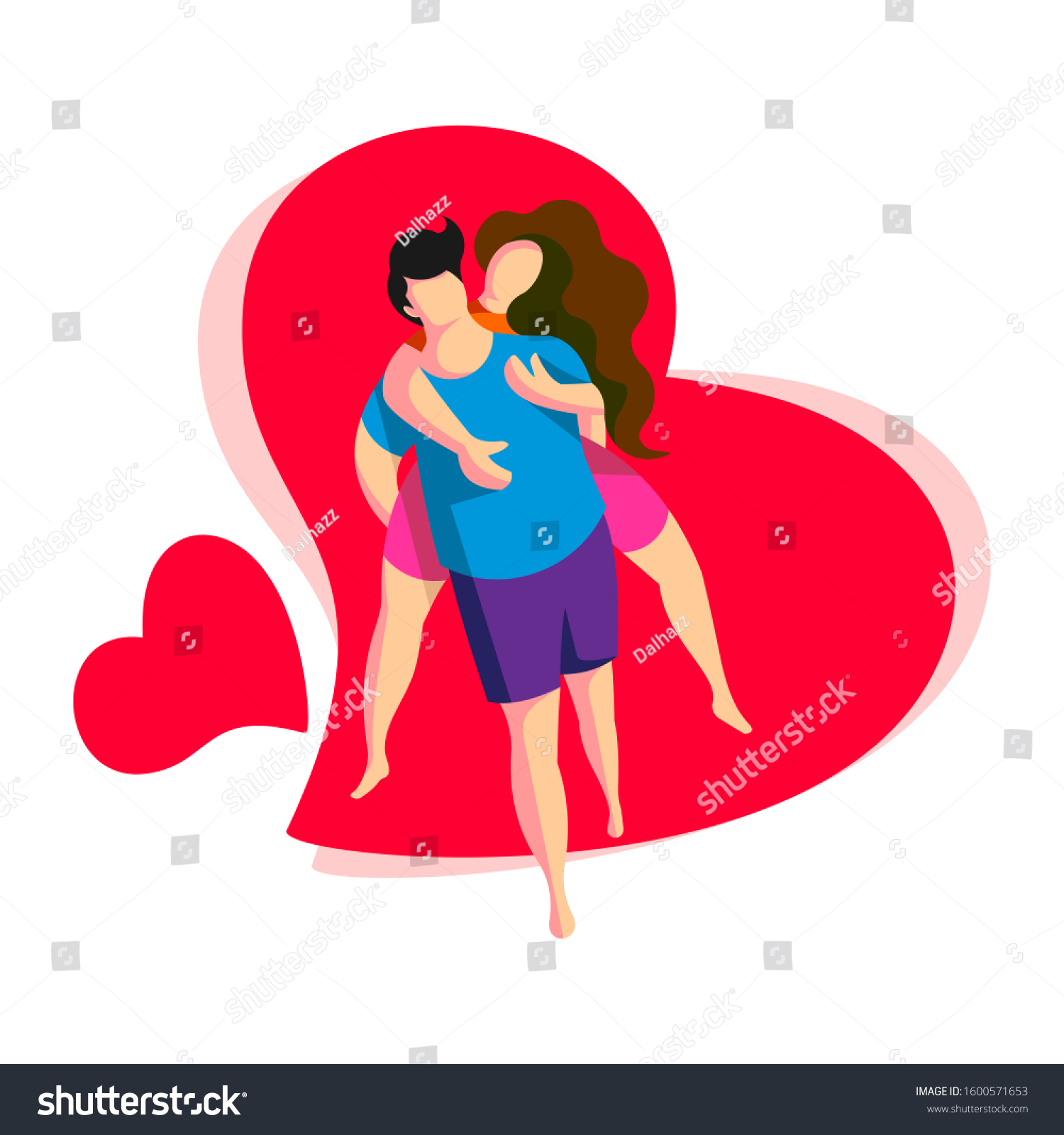 Man Carrying Woman Illustration Vector Stock Vector Royalty Free