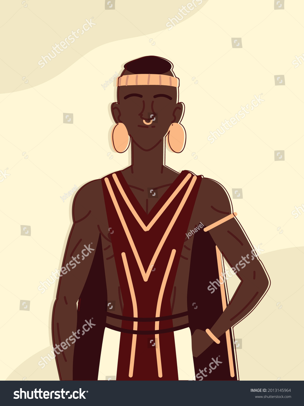 Man Character Aboriginal Indigenous Stock Vector (Royalty Free ...