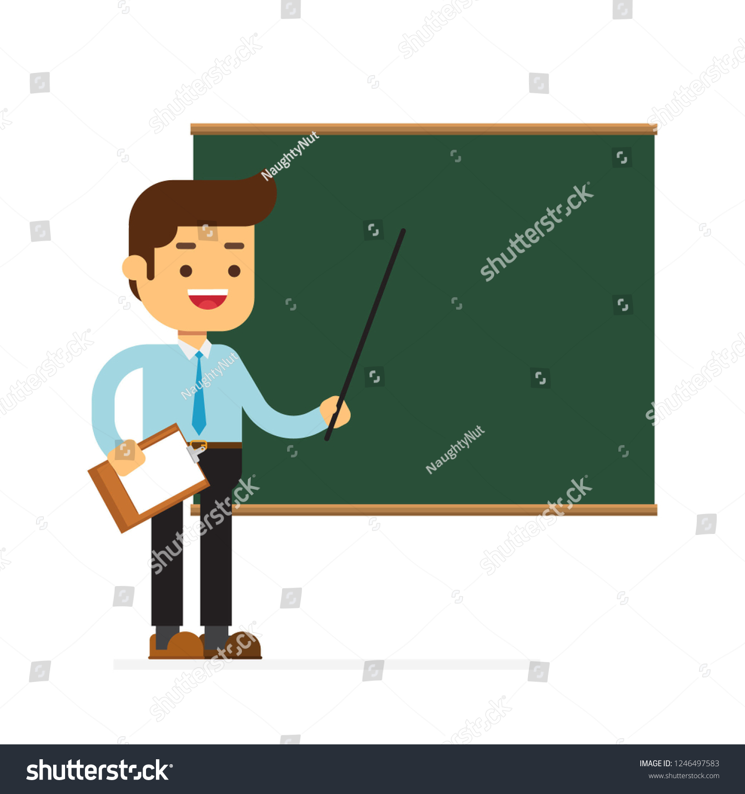 Man Character Avatar Iconteacher Male Chalkboard Stock Vector (Royalty ...