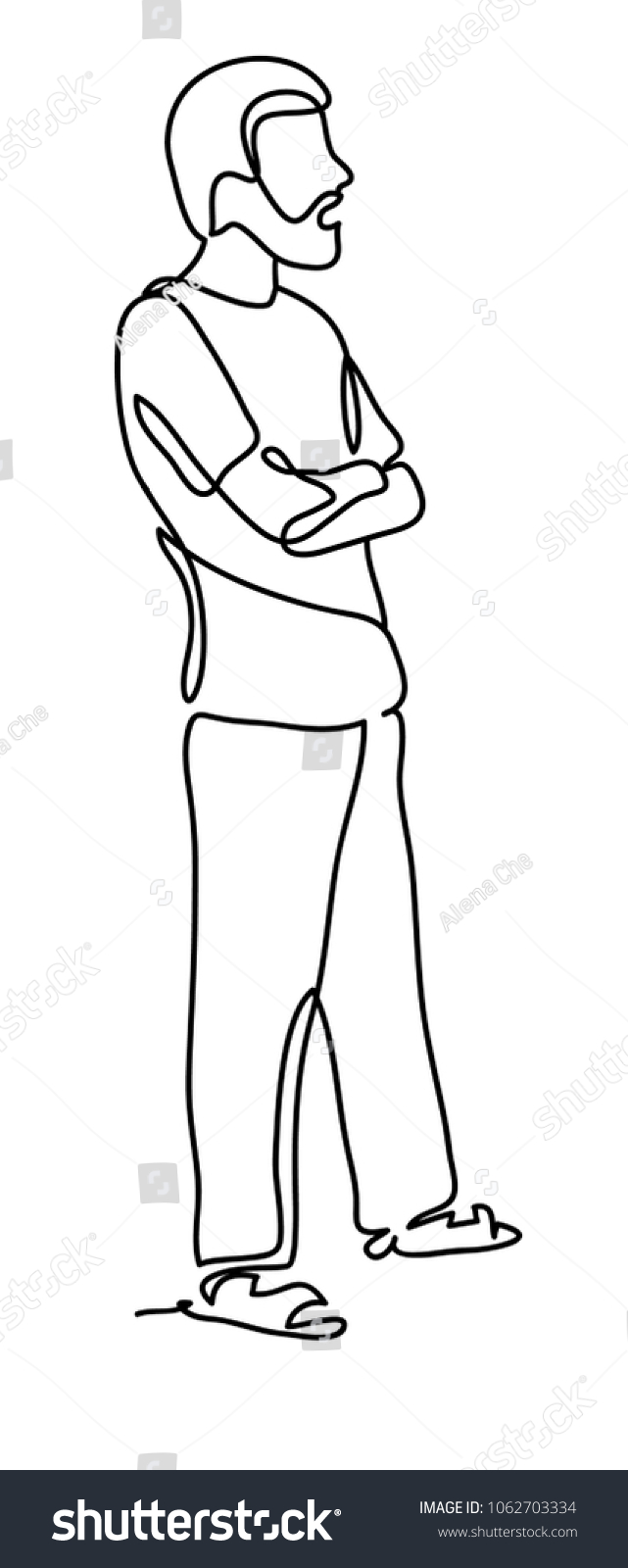 Man Continuous Line Drawing Isolated On Stock Vector (Royalty Free ...