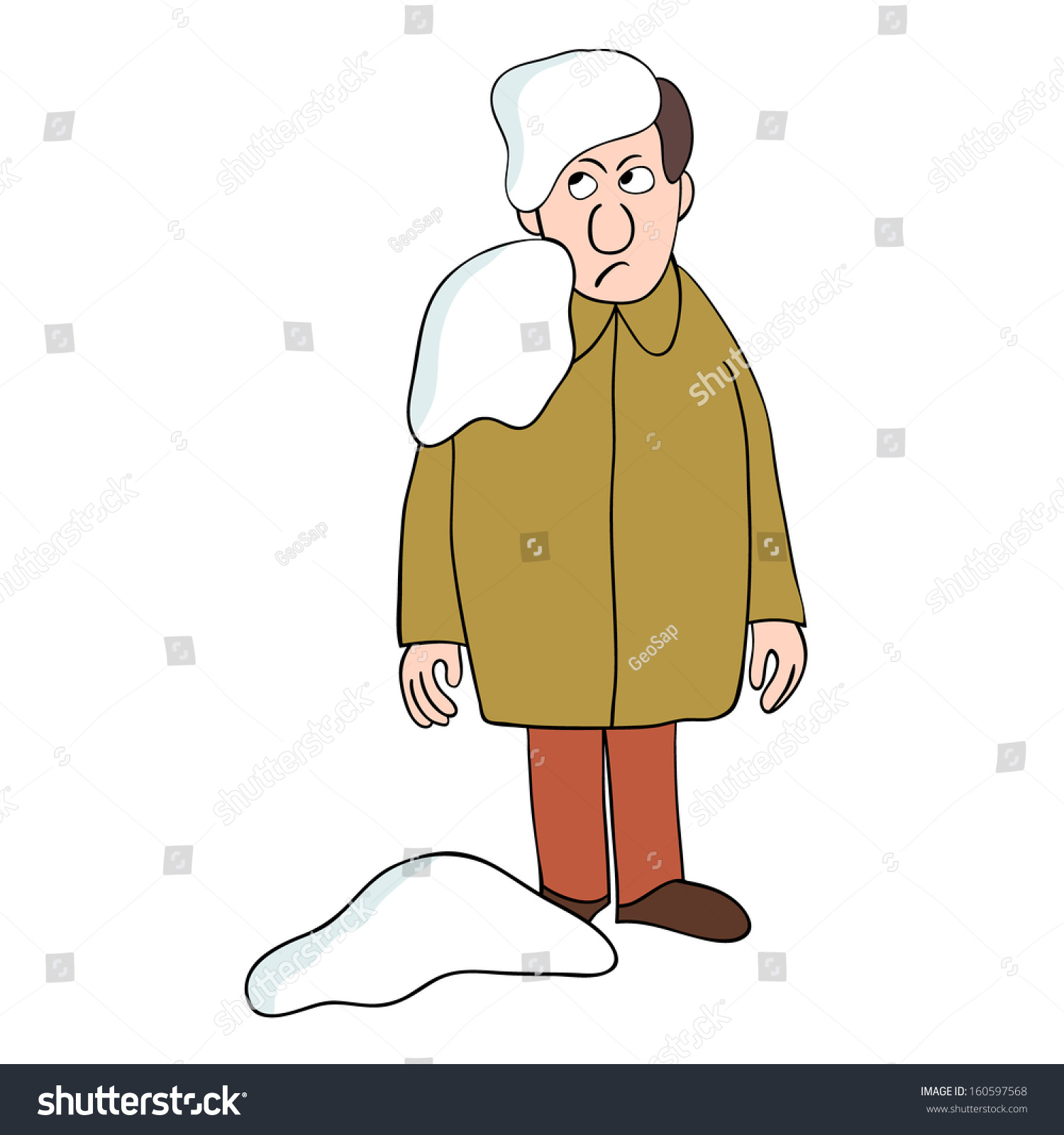 Man Covered Snow Vector Illustration Stock Vector Royalty Free
