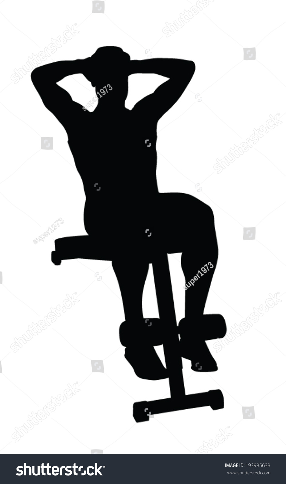 Man Doing Abs Vector Silhouette Stock Vector (Royalty Free) 193985633