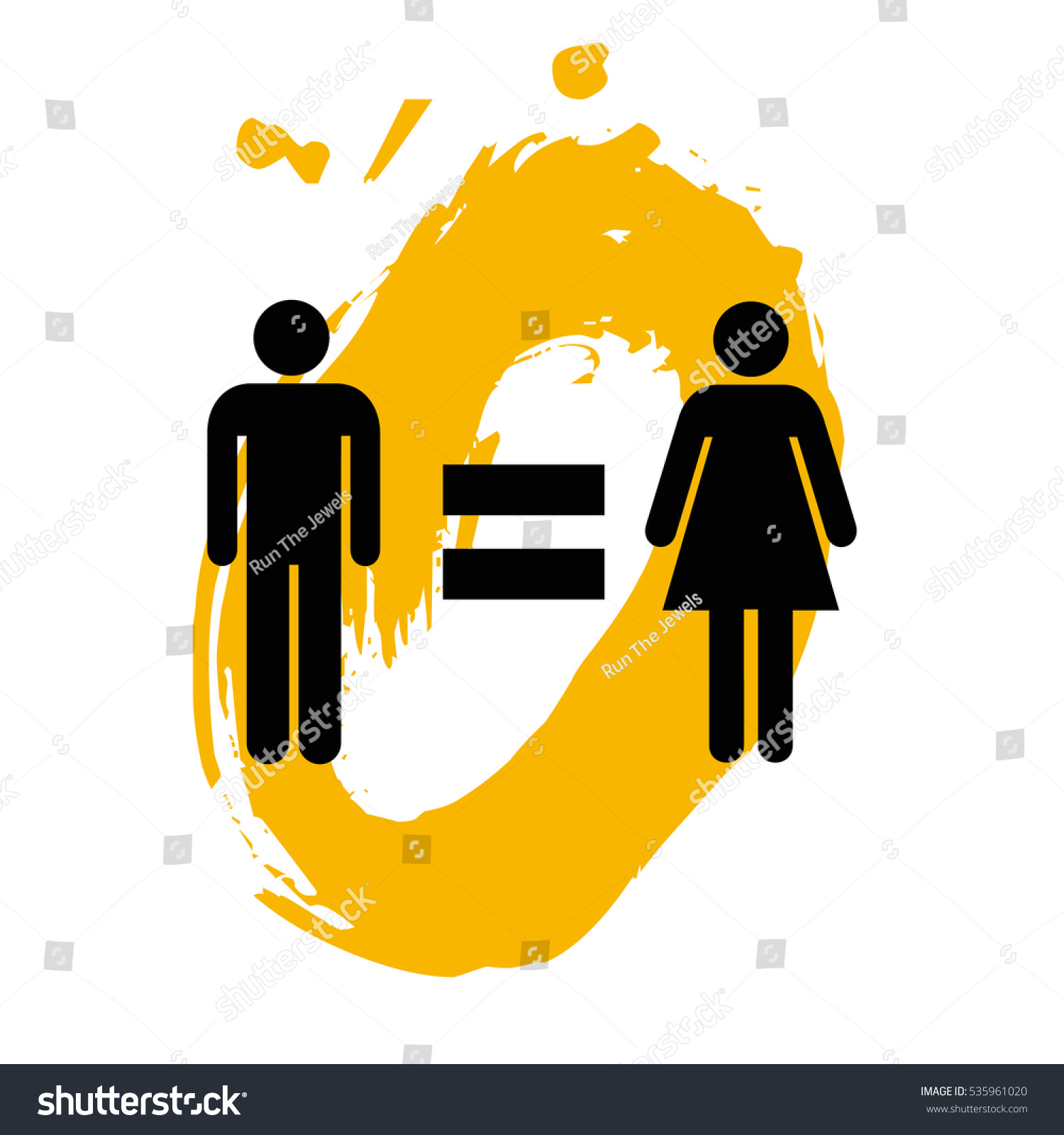 Man Equal Woman Gender Equality Concept Vector De Stock Libre De Regalías 535961020 