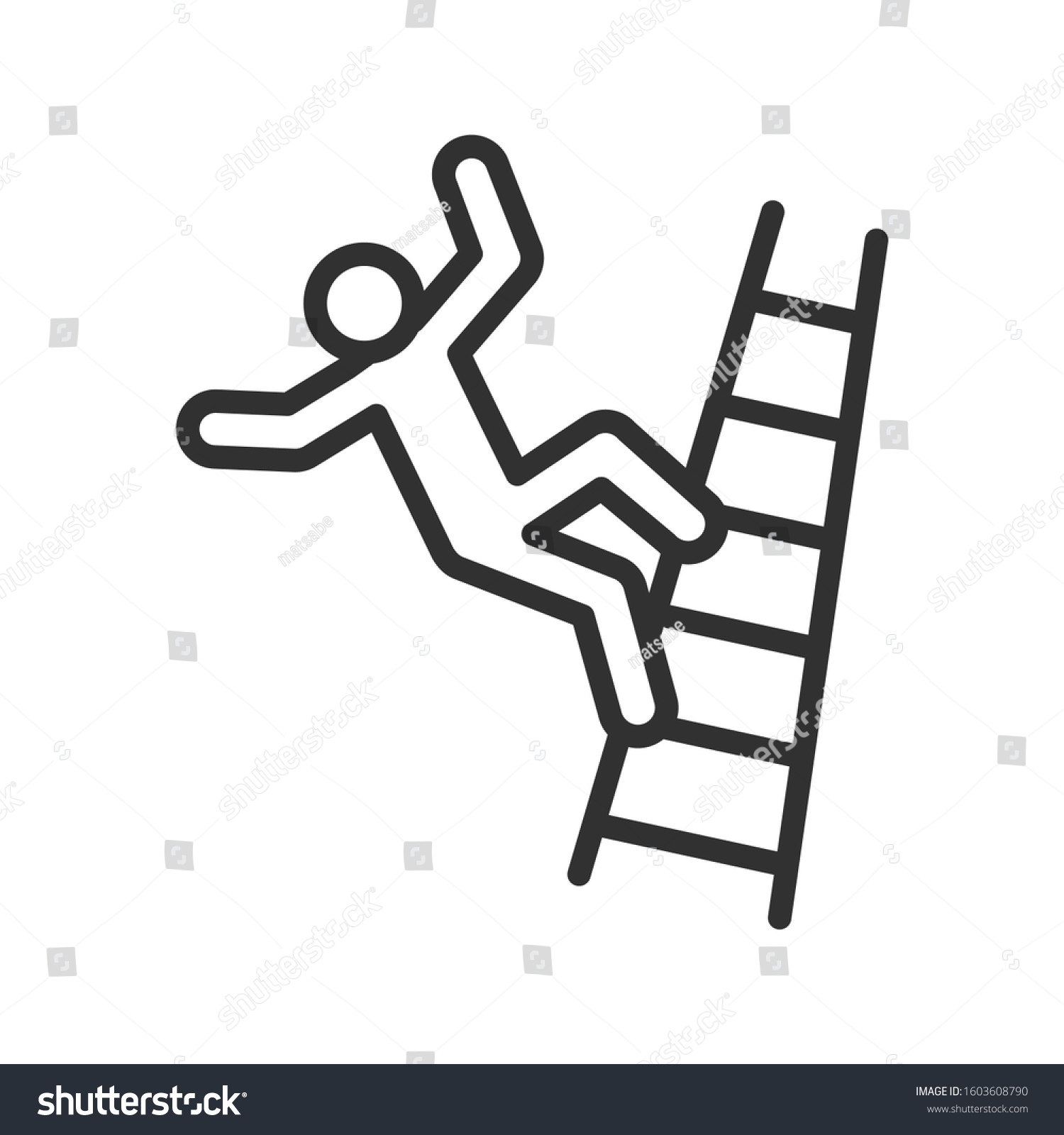 Man Falls Down Stairs Accident Linear Stock Vector (Royalty Free ...