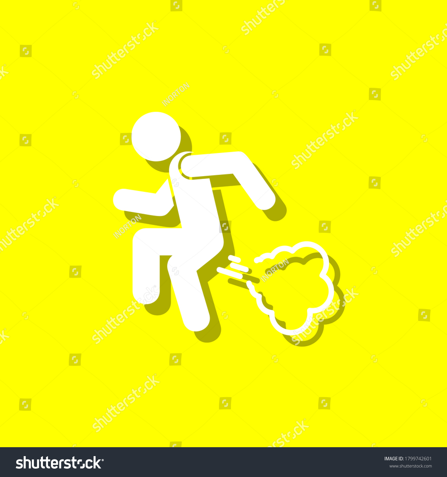 Man Fart White Icon Shadow Stock Vector (Royalty Free) 1799742601