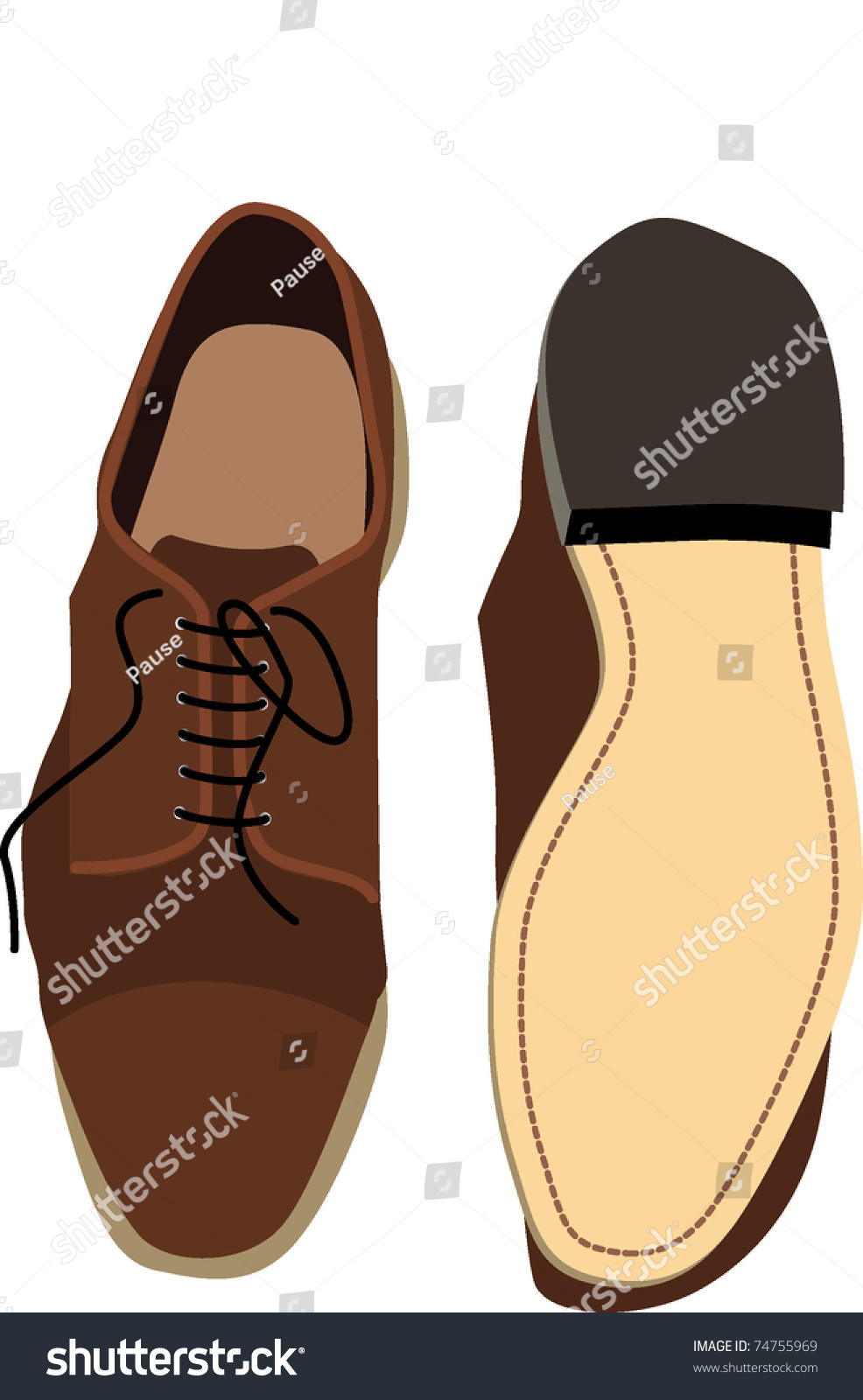 Man Footwear Back Front Stock Vector Illustration 74755969 : Shutterstock