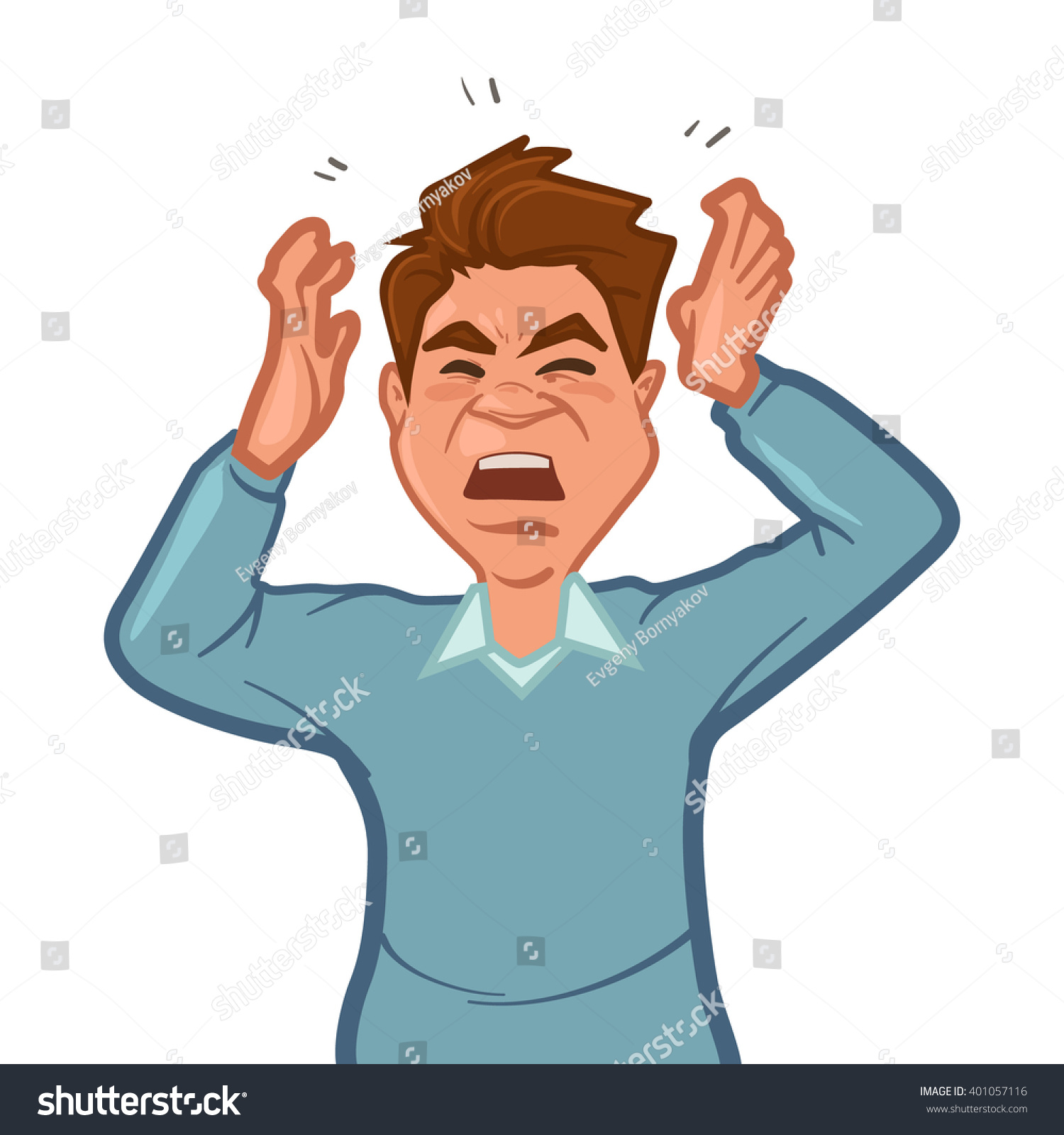 Man Get Headache Healthcare Migraine Cartoon Stock Vector 401057116 ...