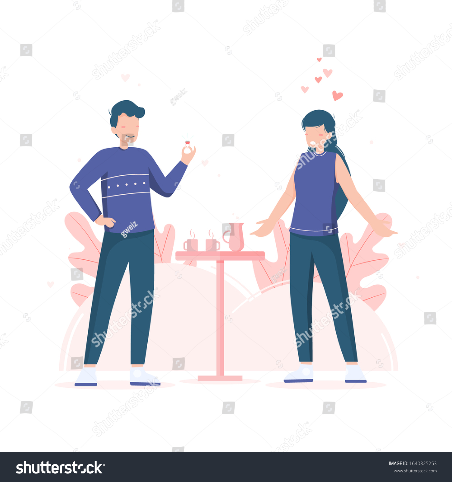 Man Gift Ring Proposal Marriage Valentine Stock Vector Royalty Free 1640325253