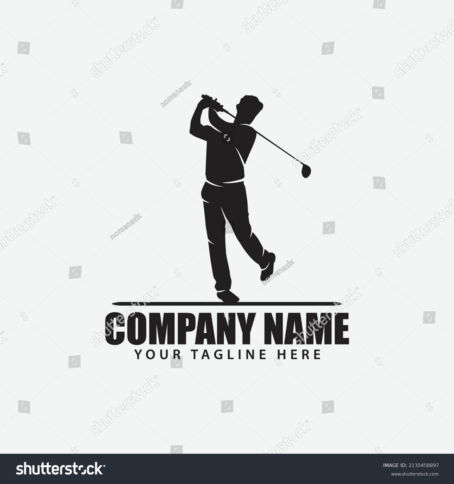 Man Golfer Vector Logo Design Template Stock Vector (Royalty Free ...