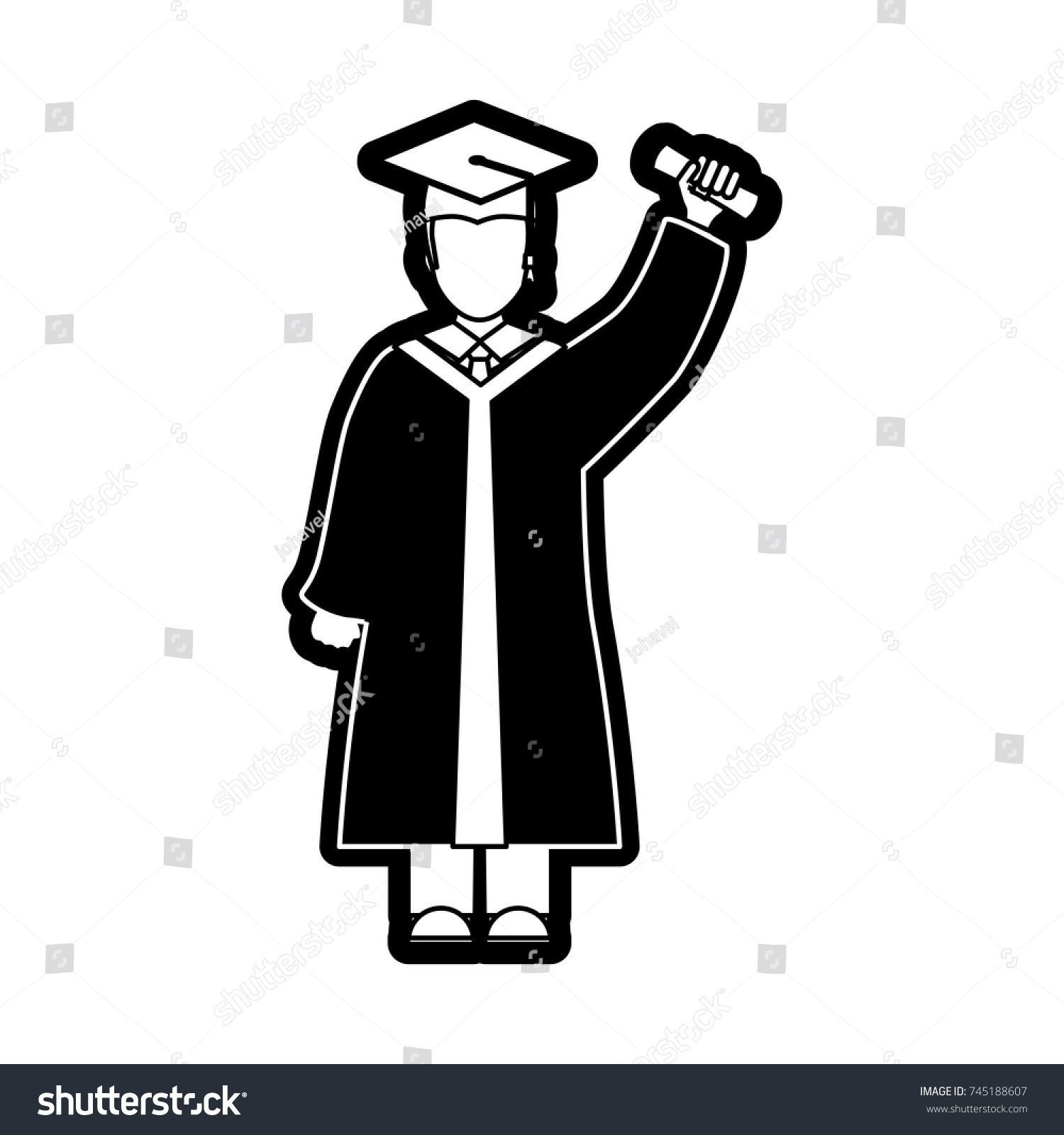Man Graduating Vector Illustration Stock Vector (Royalty Free ...