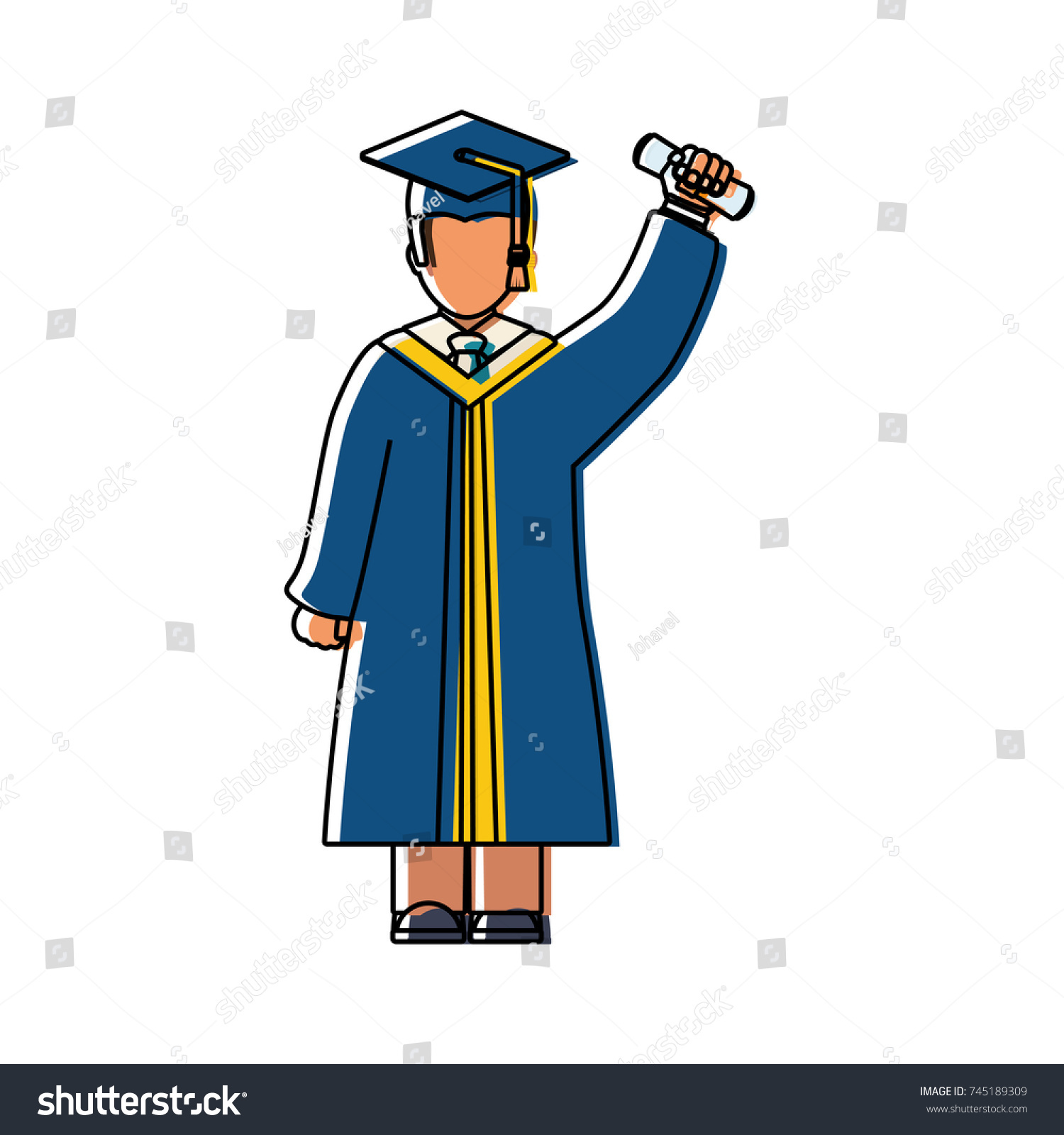 Man Graduating Vector Illustration Stock Vector (Royalty Free ...
