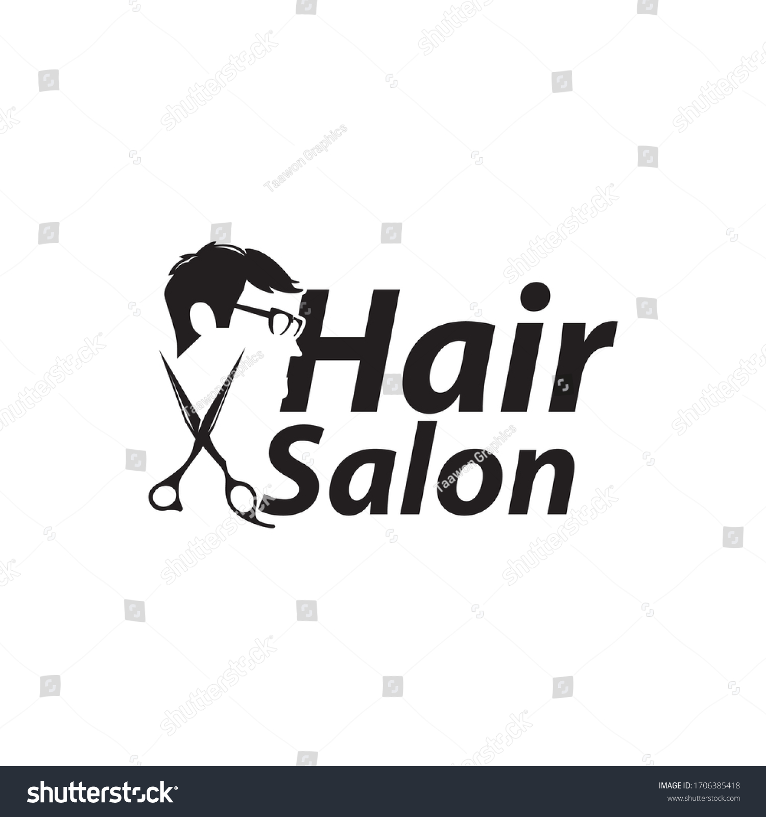 Man Hair Logo Text Space Your Stock Vector (Royalty Free) 1706385418 ...