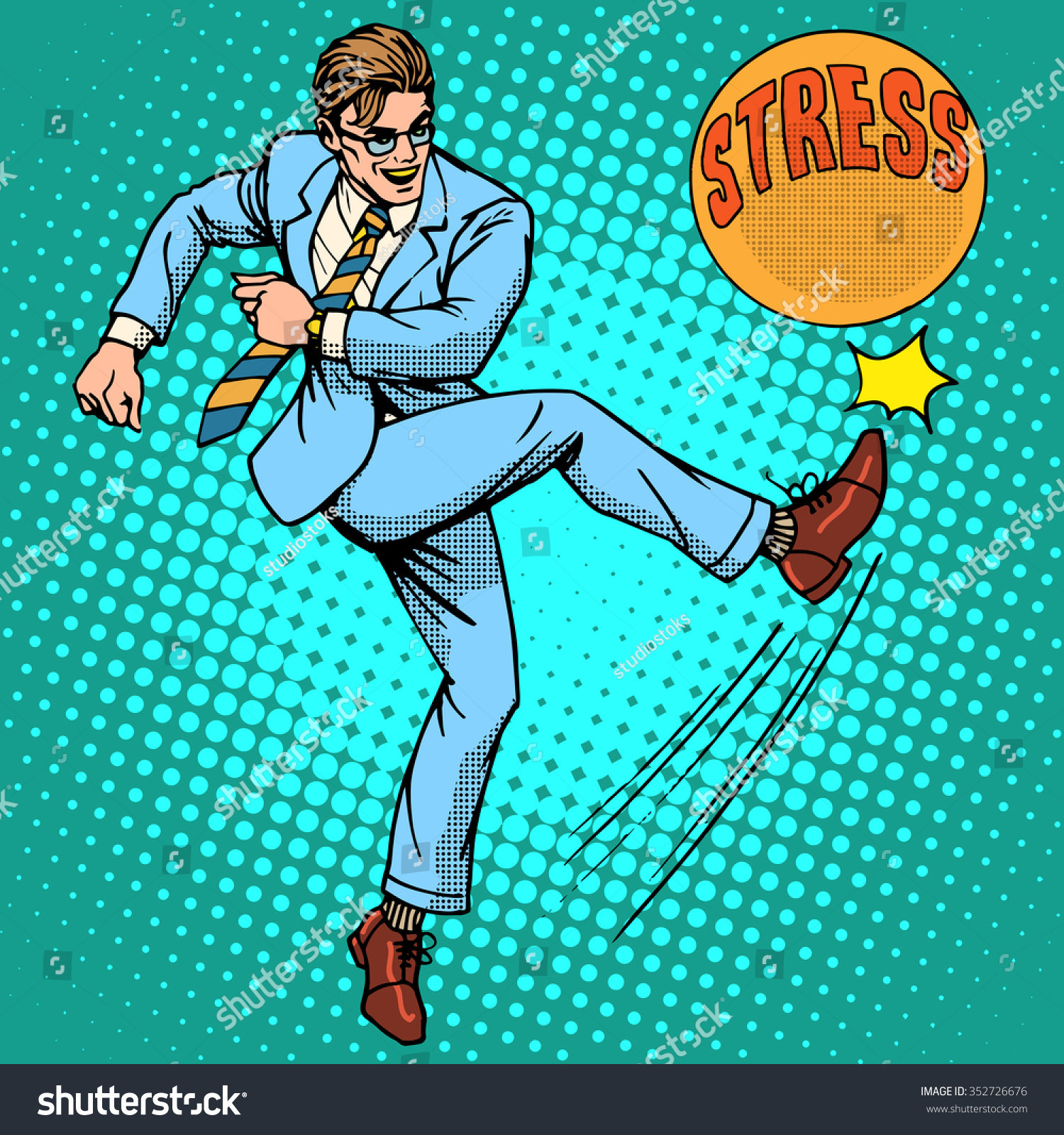 Man Hits Ball Name Stress Pop Stock Vector 352726676 - Shutterstock