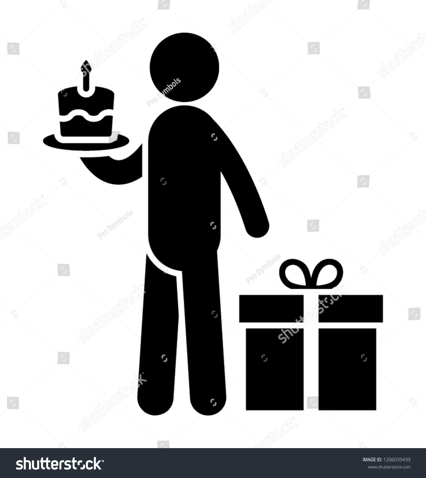 Man Holding Birthday Cake Biggest Gift Stock Vector Royalty Free Man Holding Birthday Cake Biggest Gift Stock Vector Royalty Free