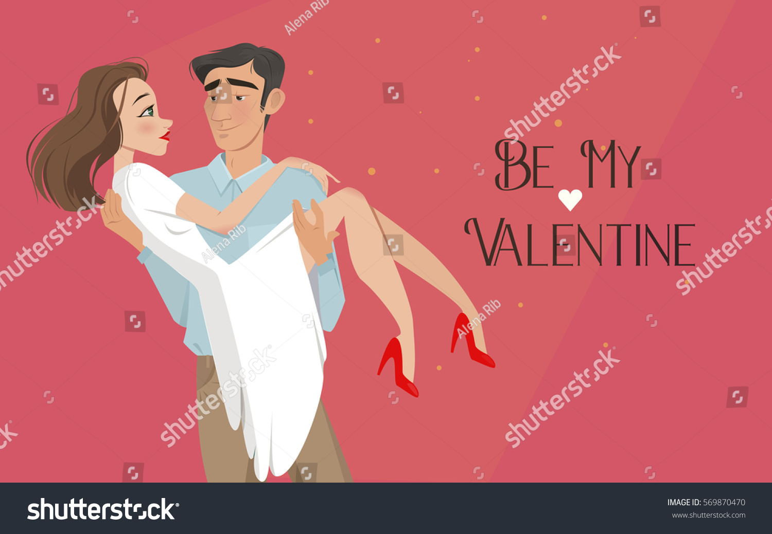 Man Holds Girl His Arms Lovers Stock Vector Royalty Free 569870470