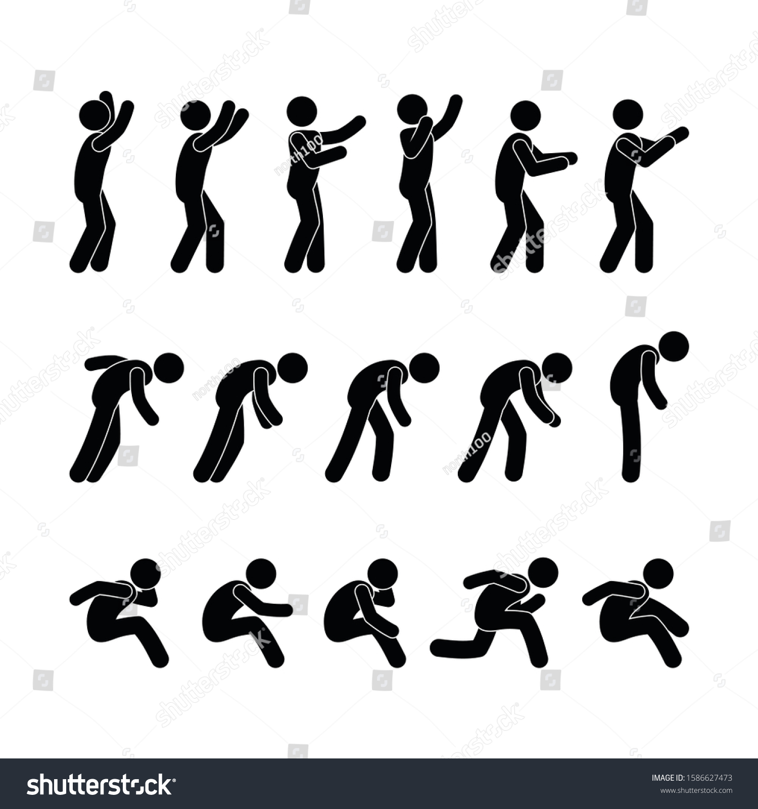 Man Icon Motion Human Silhouettes Pictogram Stock Vector Royalty Free 1586627473 Shutterstock 8993