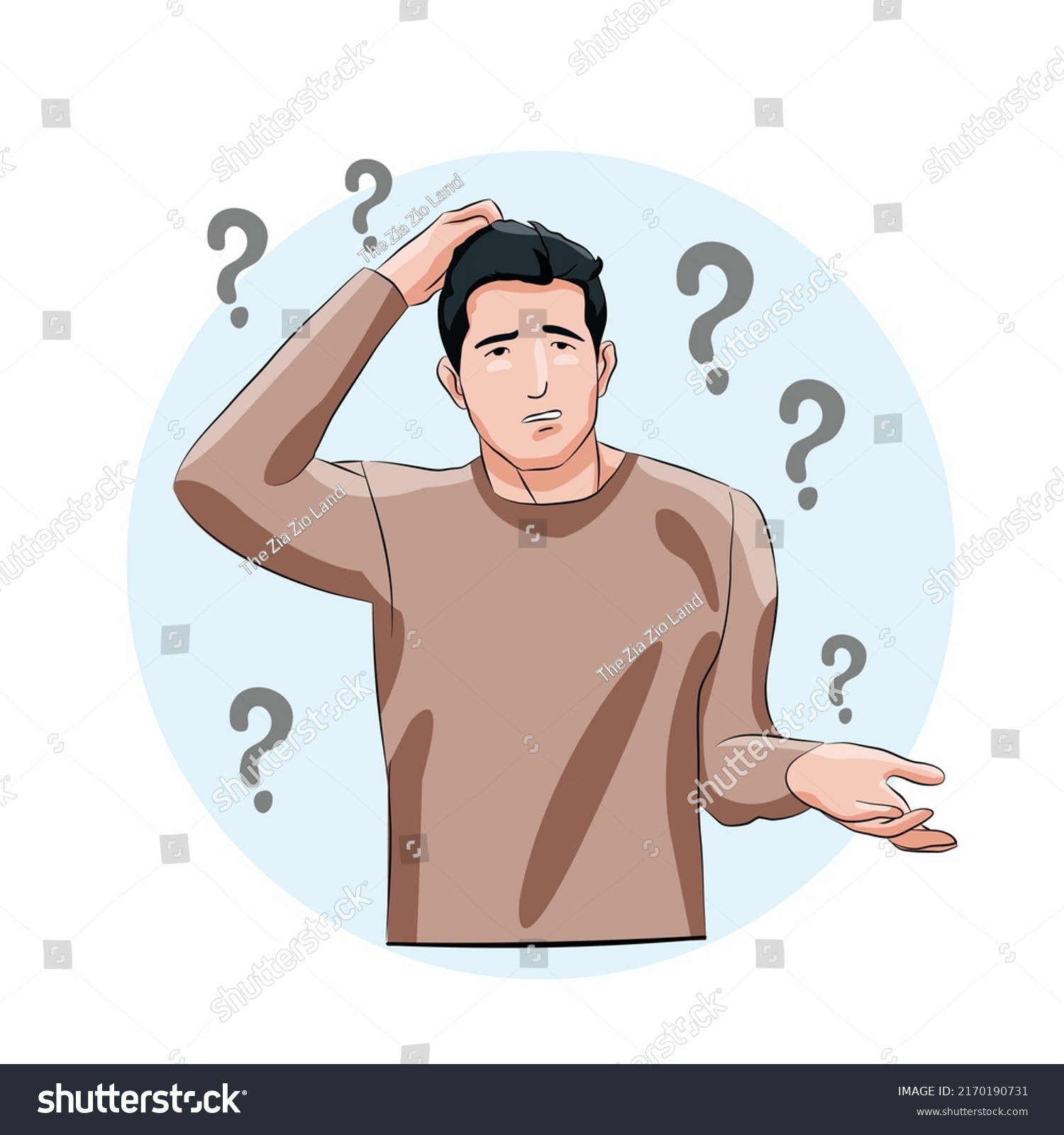 Man Confused Full Guessing Question Stock Vector (Royalty Free ...