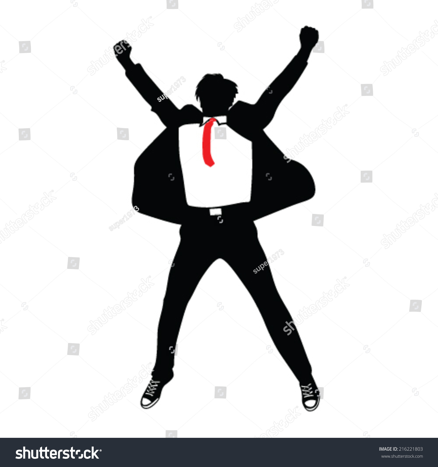 Man Suit Jumping Vector Illustration Stock Vector (Royalty Free) 216221803