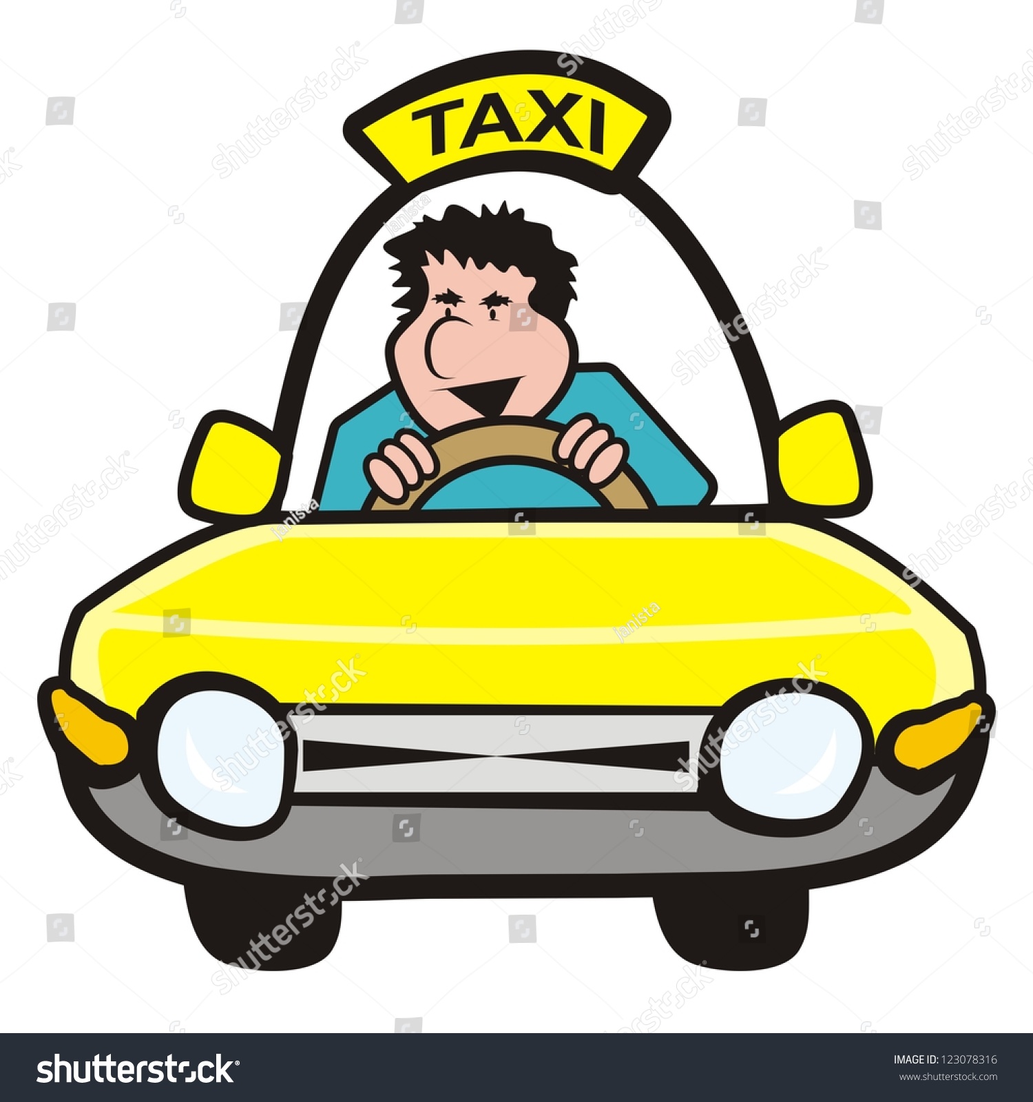 Man In The Car-Taxi Stock Vector Illustration 123078316 : Shutterstock