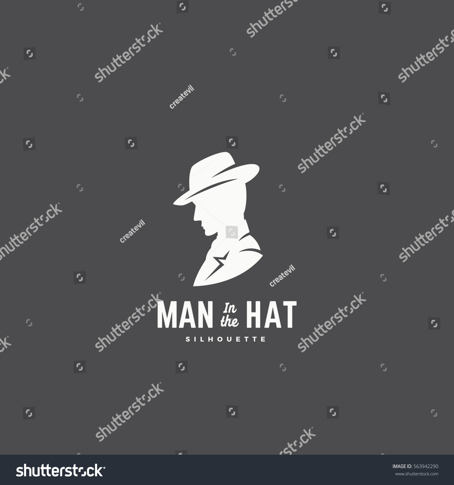 Man Hat Silhouette Abstract Vector Emblem Stock Vector (Royalty Free ...
