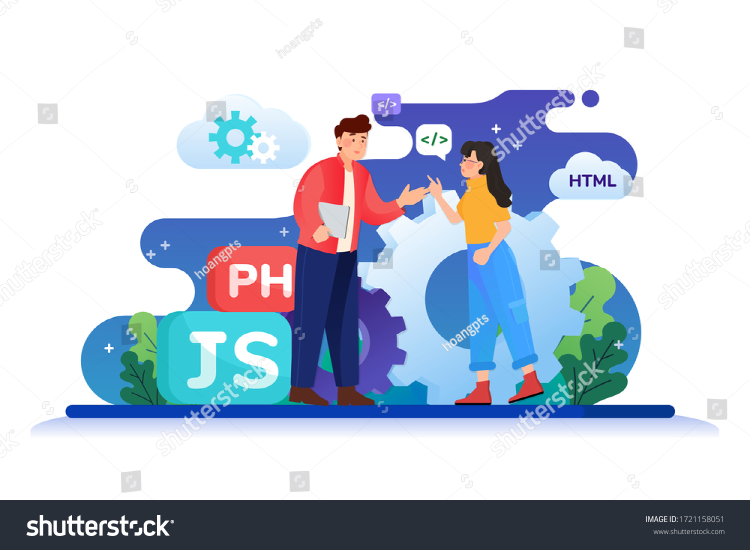 Man Explaining Woman How Programming Language Stock Vector Royalty Man explaining woman how programming language stock vector royalty