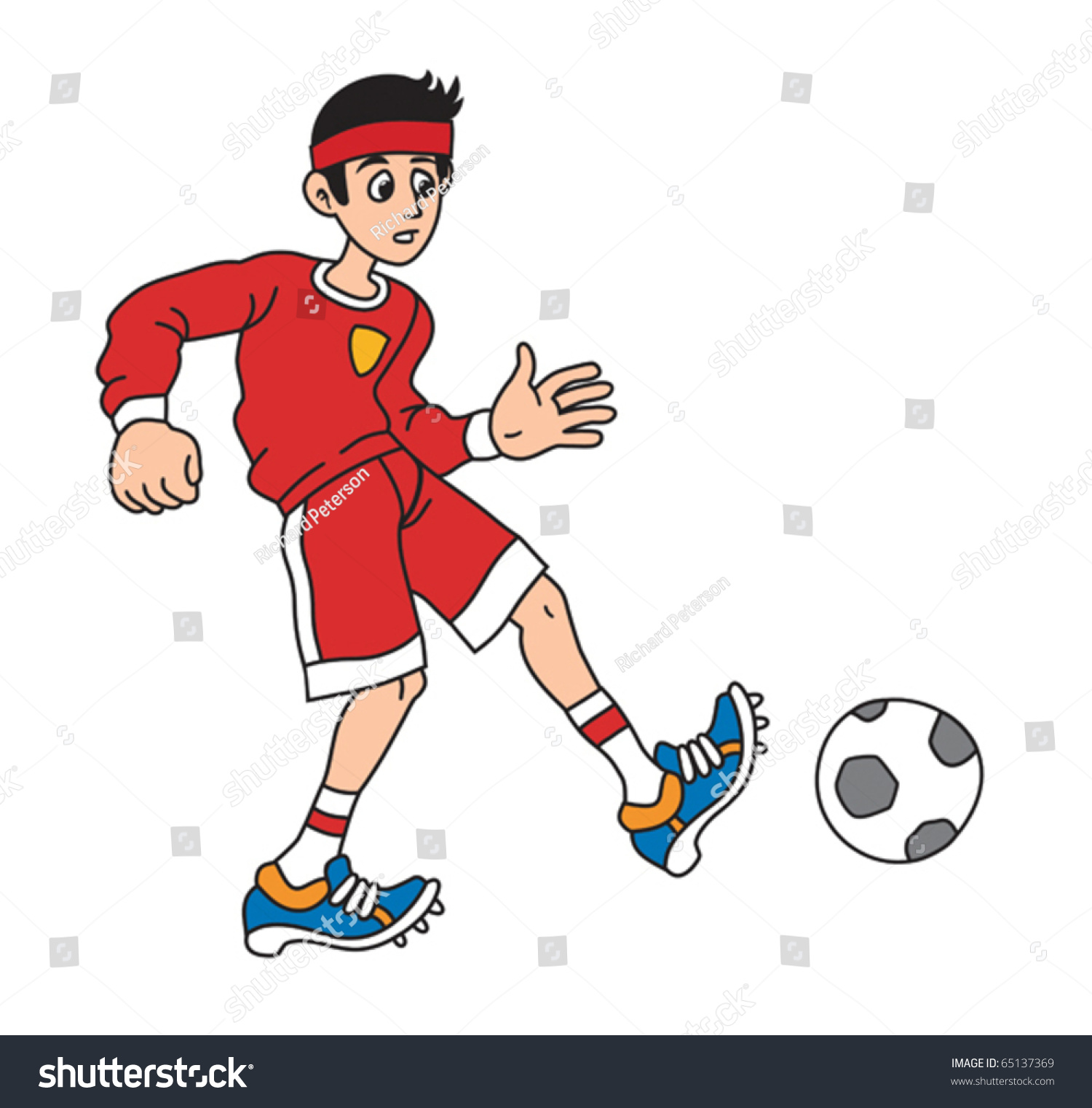 Man Playing Soccer Cartoon Vector Illustration Stock Vector (Royalty