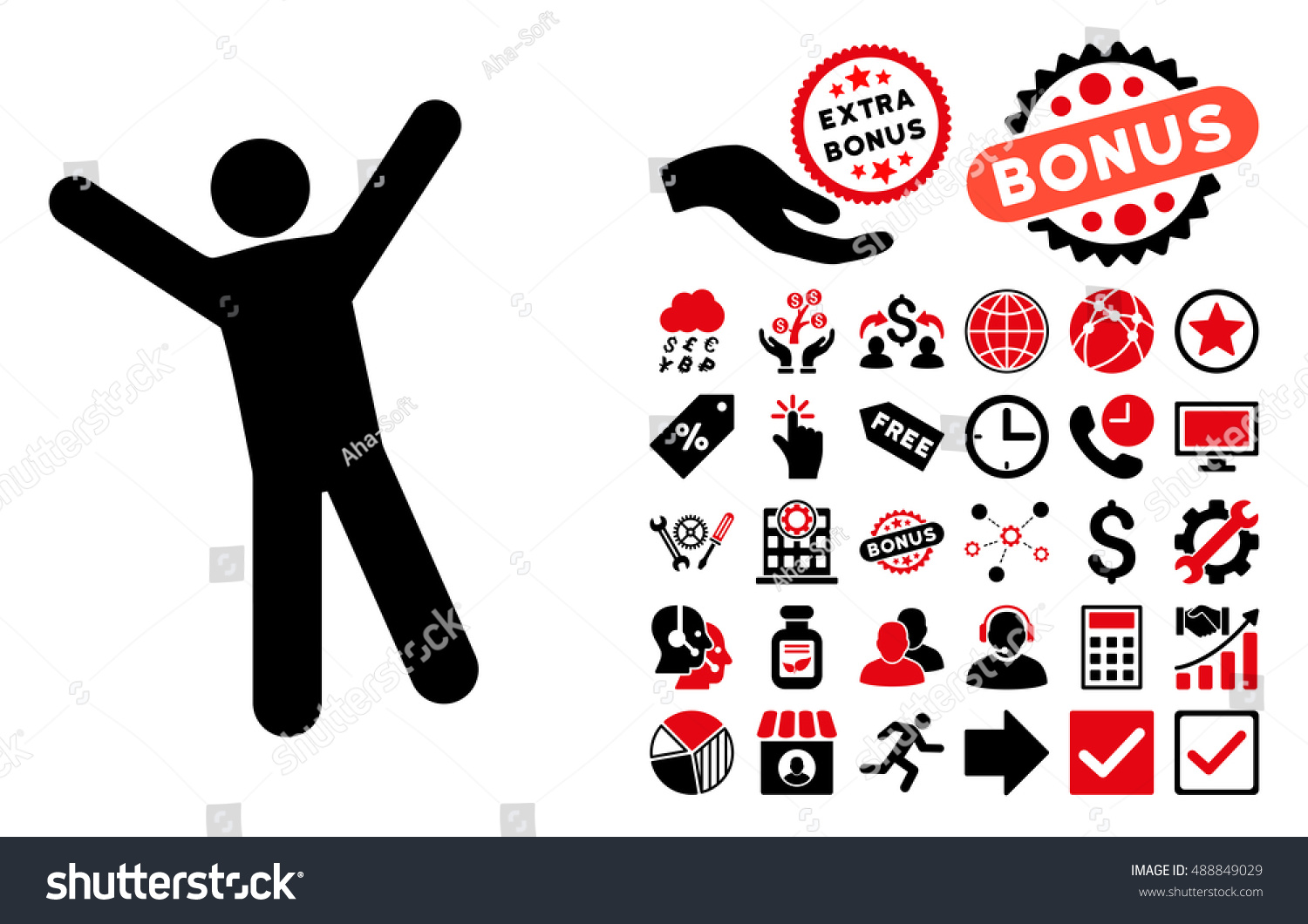 Download Man Joy Icon Bonus Elements Vector Stock Vector 488849029 ...