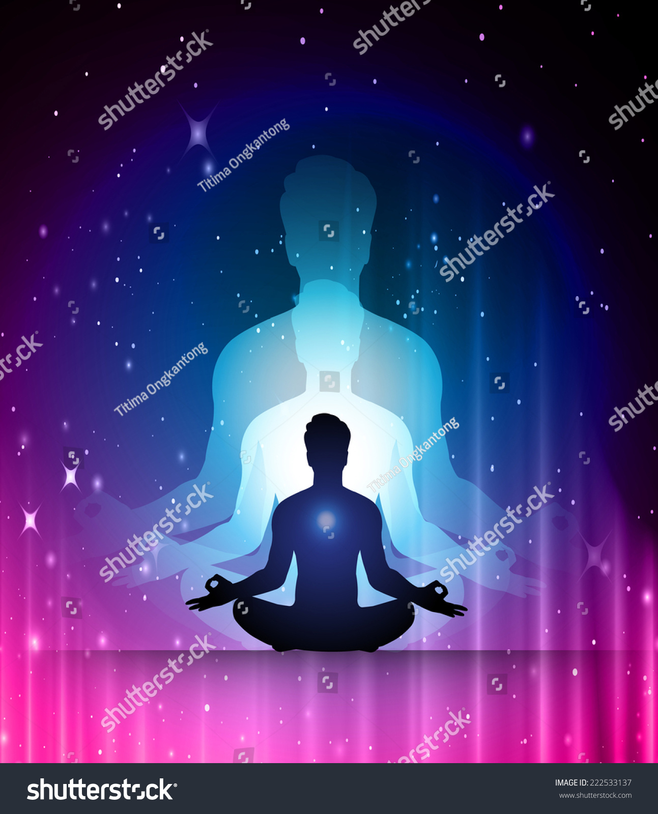 Man Meditate Yoga Star Cosmos Galaxy Stock Vector (Royalty Free) 222533137